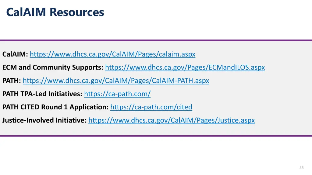 calaim resources