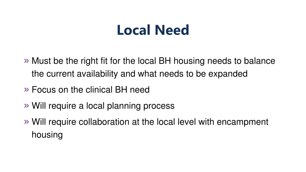local need