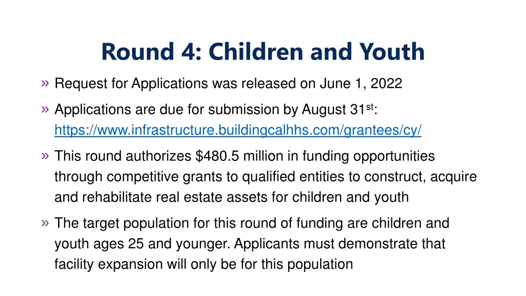 round 4 children and youth request