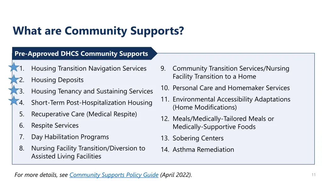 what are community supports 1