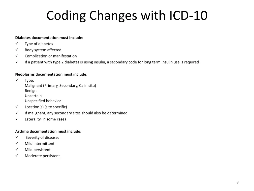 coding changes with icd 10