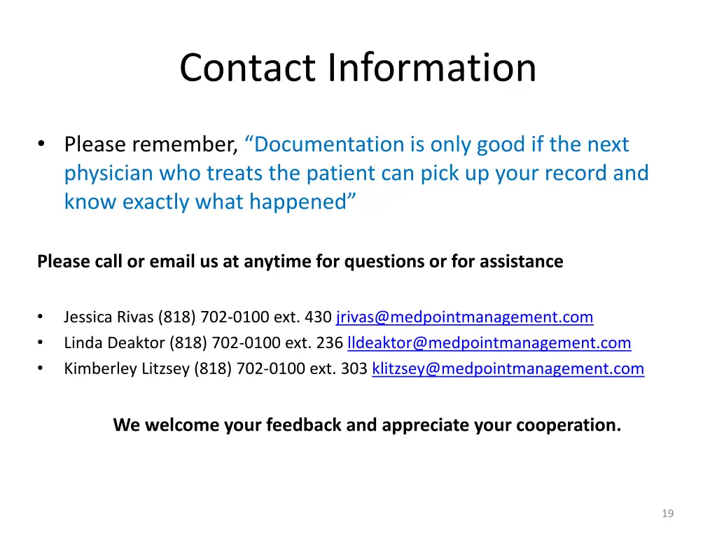 contact information