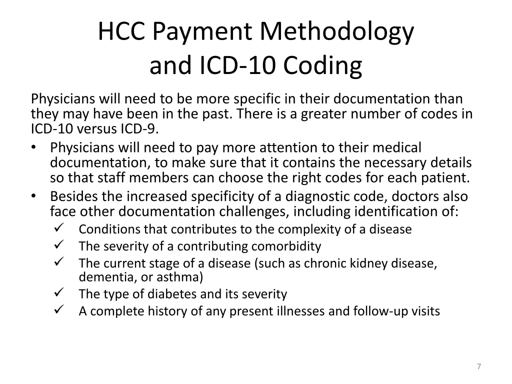 hcc payment methodology and icd 10 coding