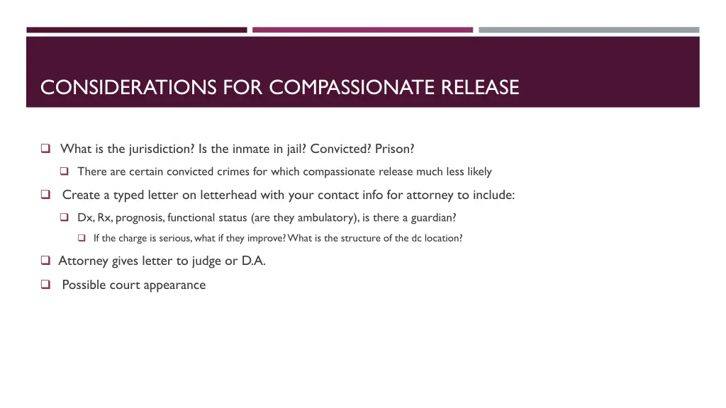 considerations for compassionate release