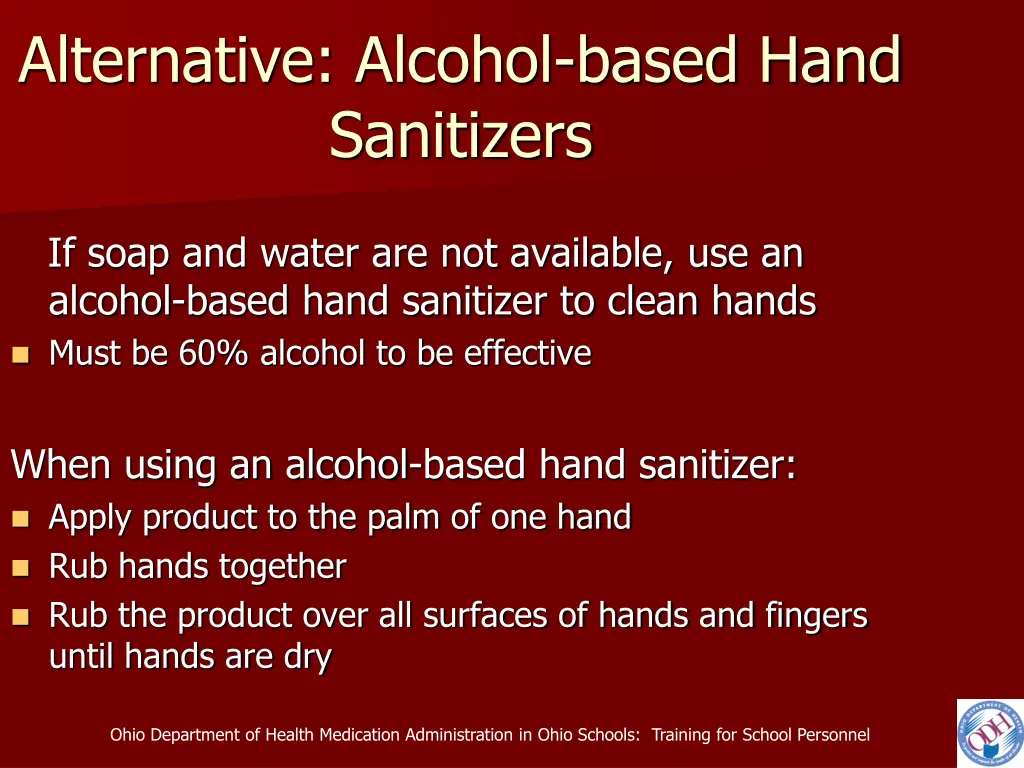 alternative alcohol based hand sanitizers