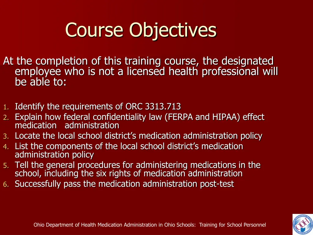 course objectives