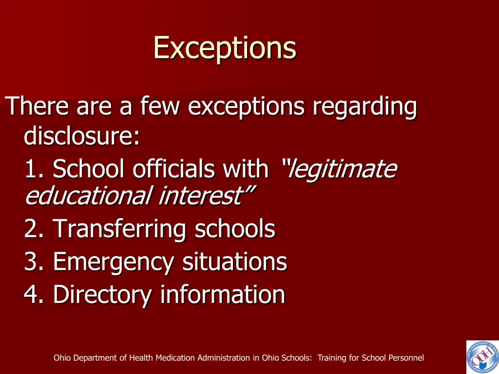 exceptions