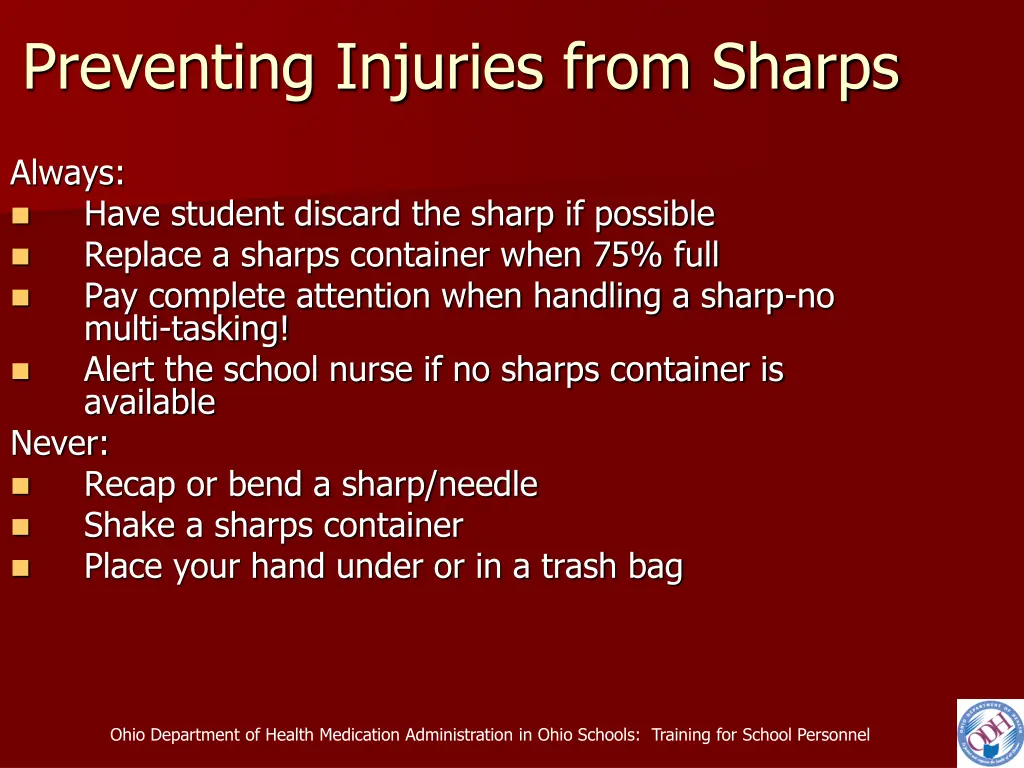 preventing injuries from sharps