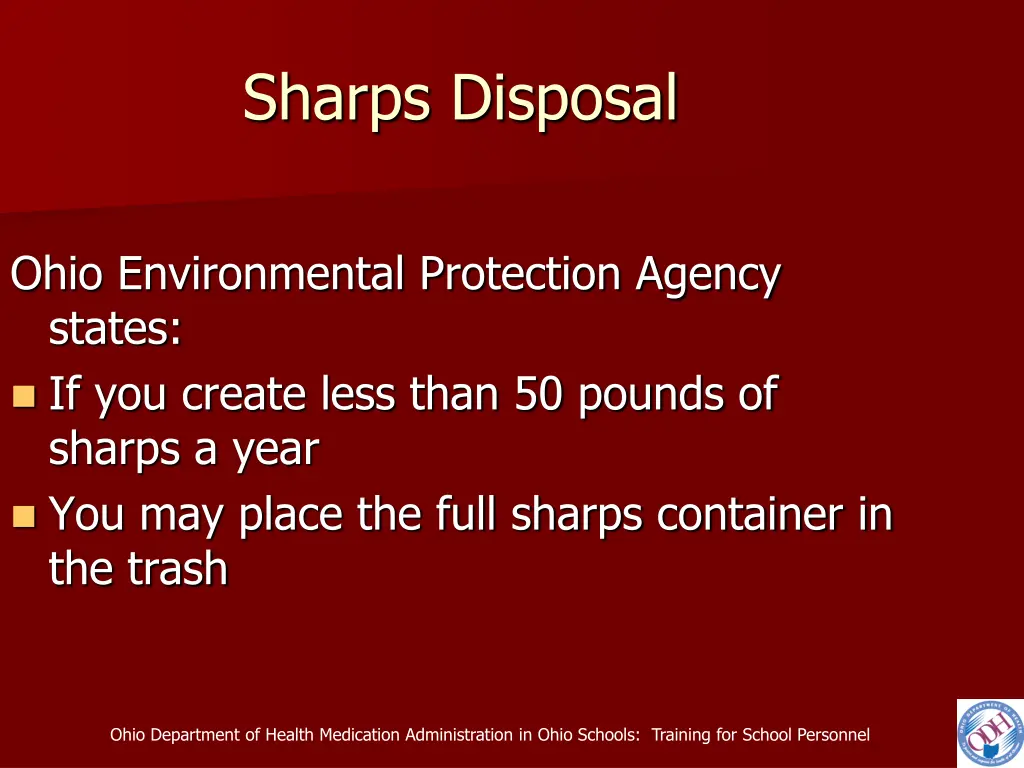 sharps disposal