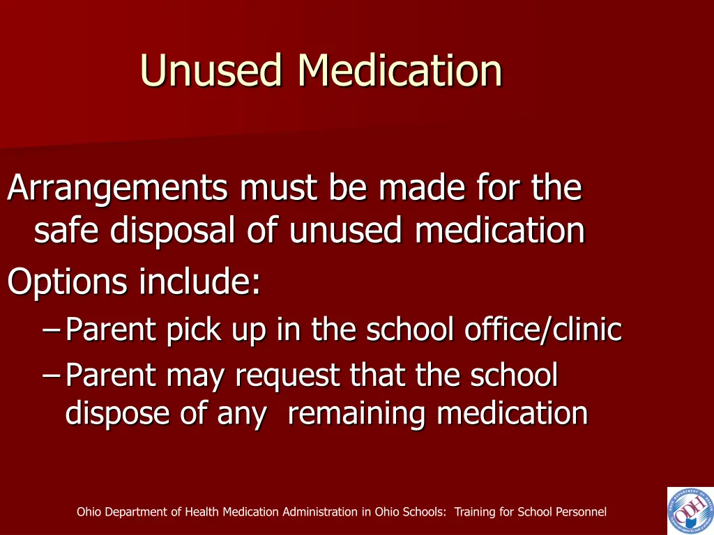 unused medication