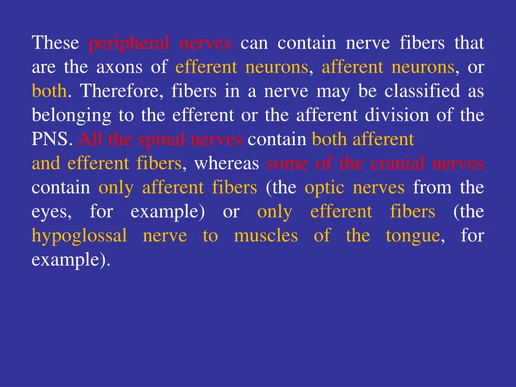 these peripheral nerves can contain nerve fibers