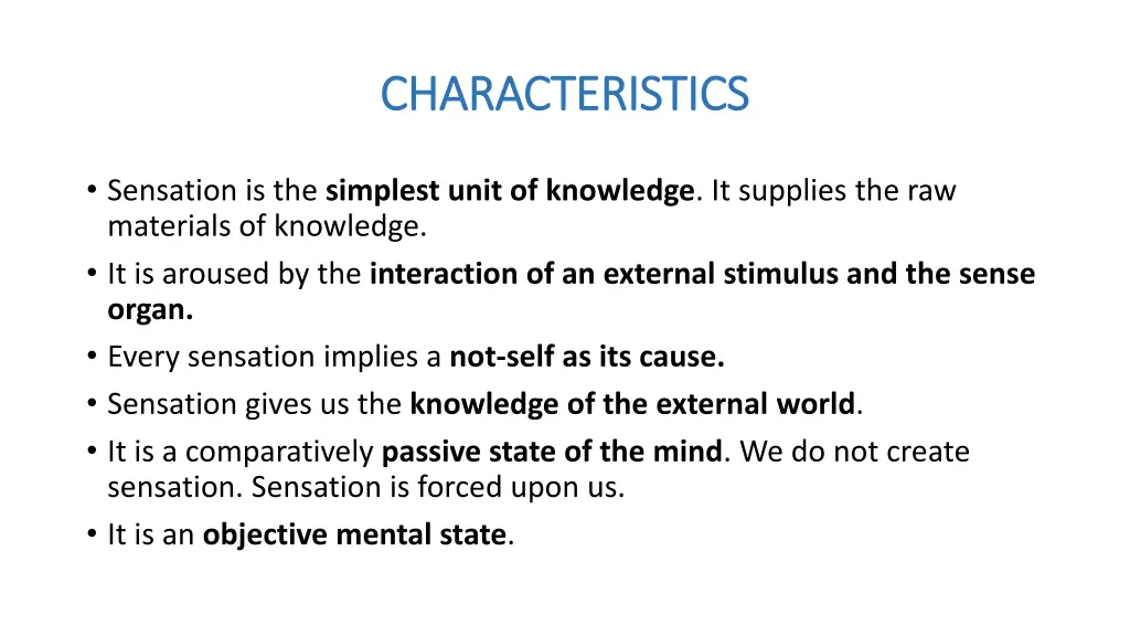 characteristics characteristics