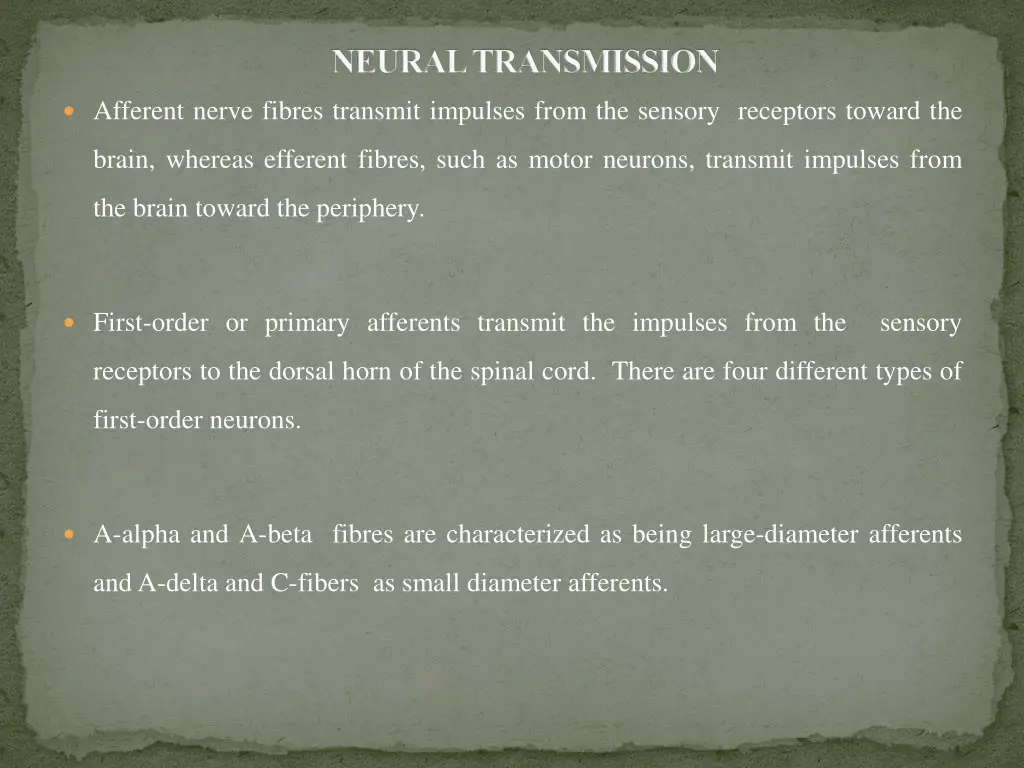 neural transmission