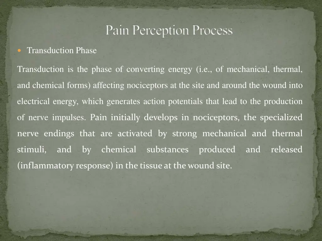 pain perception process
