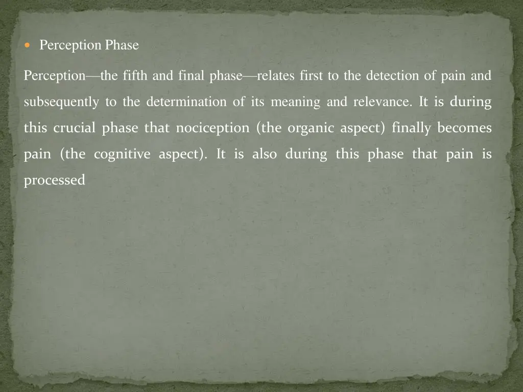 perception phase