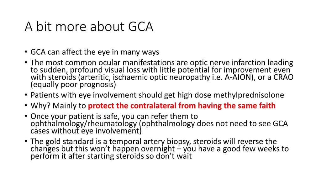 a bit more about gca