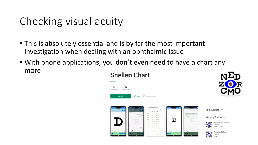 checking visual acuity