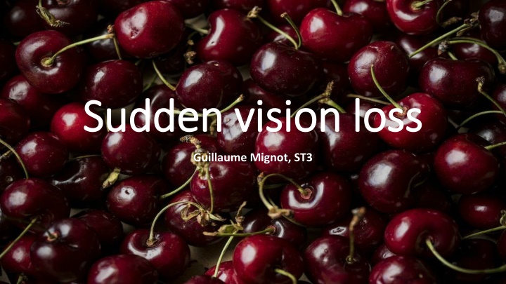 sudden vision loss sudden vision loss