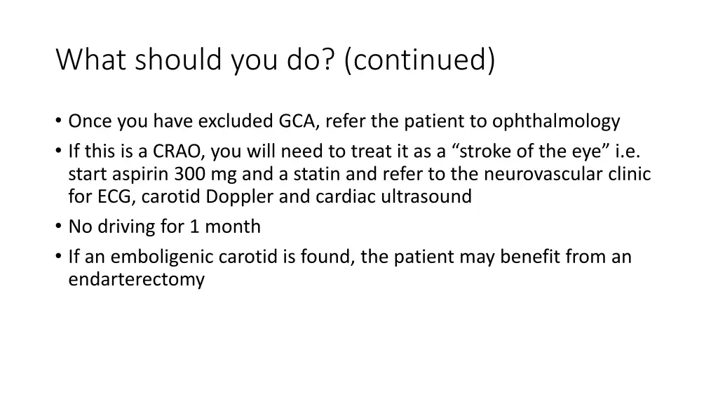 what should you do continued