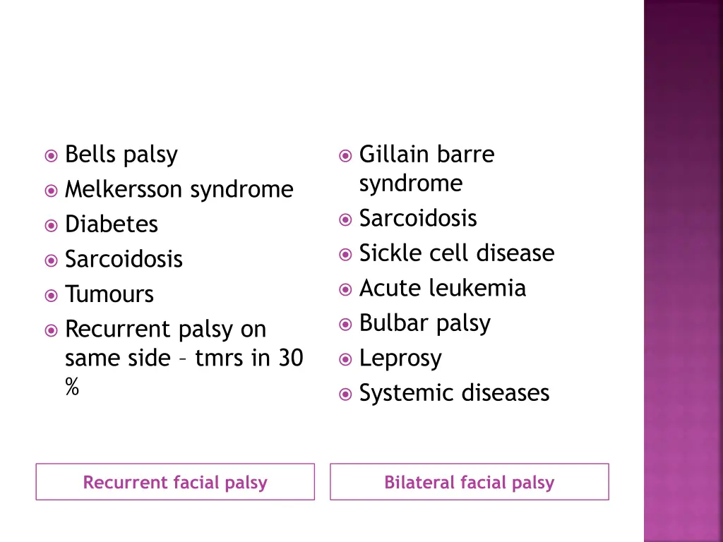 bells palsy melkersson syndrome diabetes