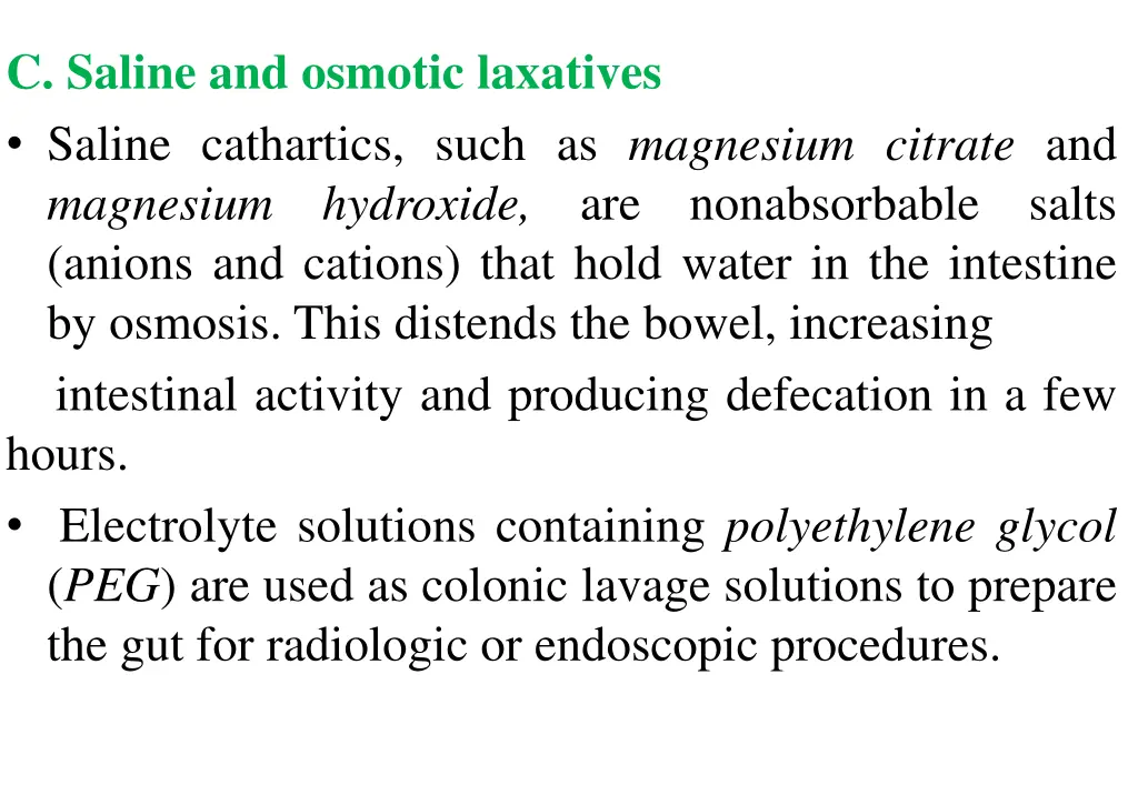 c saline and osmotic laxatives saline cathartics