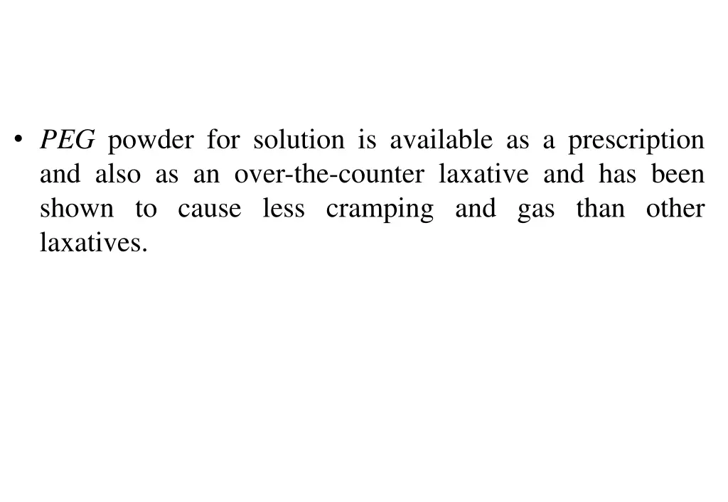 peg powder for solution is available