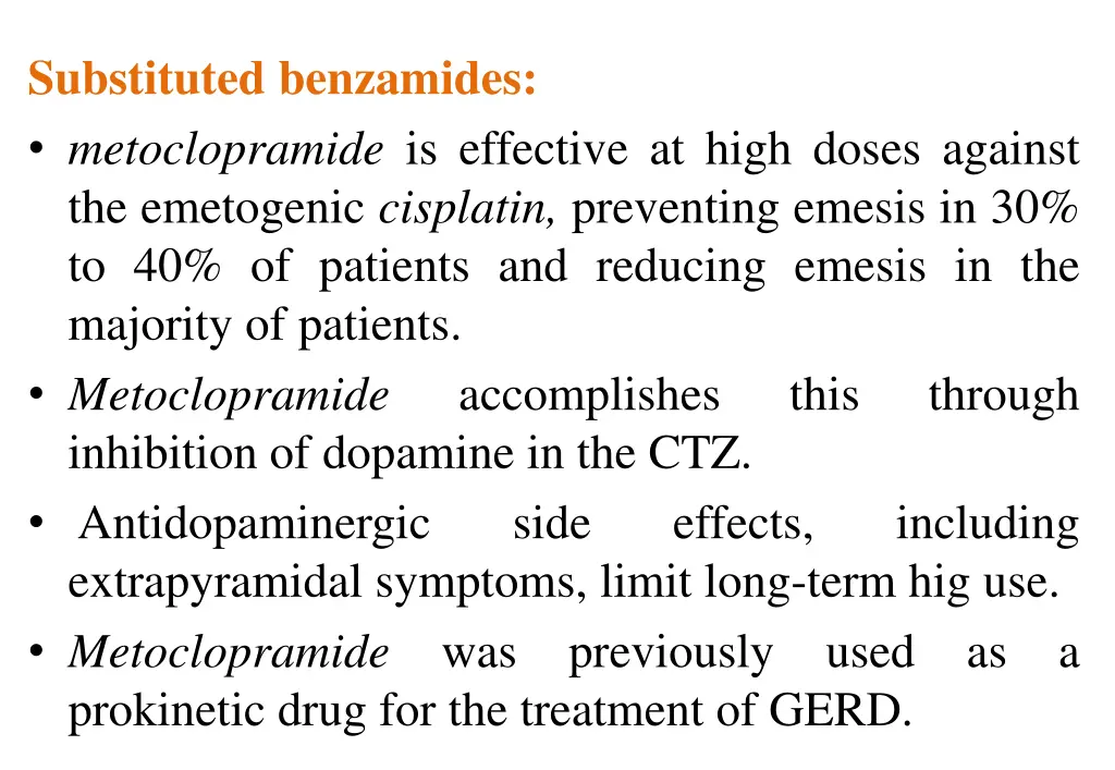 substituted benzamides metoclopramide