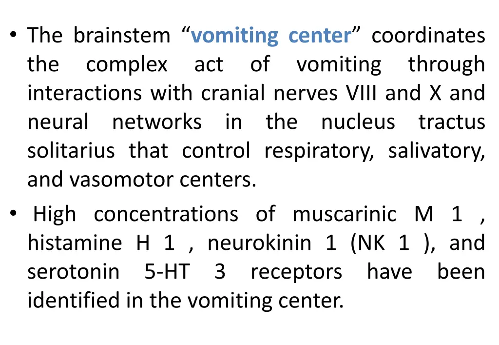 the brainstem vomiting center coordinates
