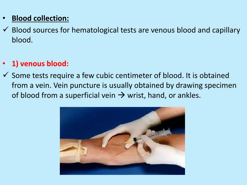 blood collection blood sources for hematological