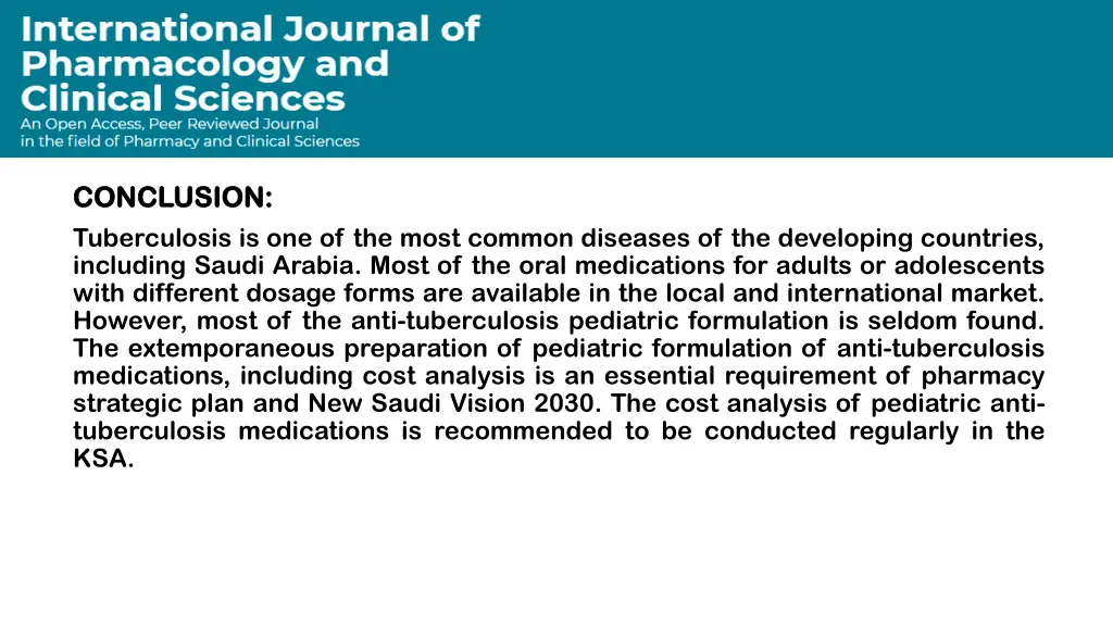 conclusion conclusion tuberculosis