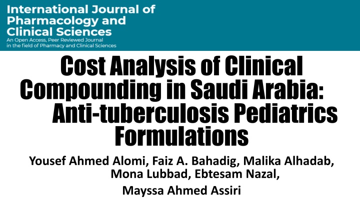 cost analysis of clinical compounding in saudi