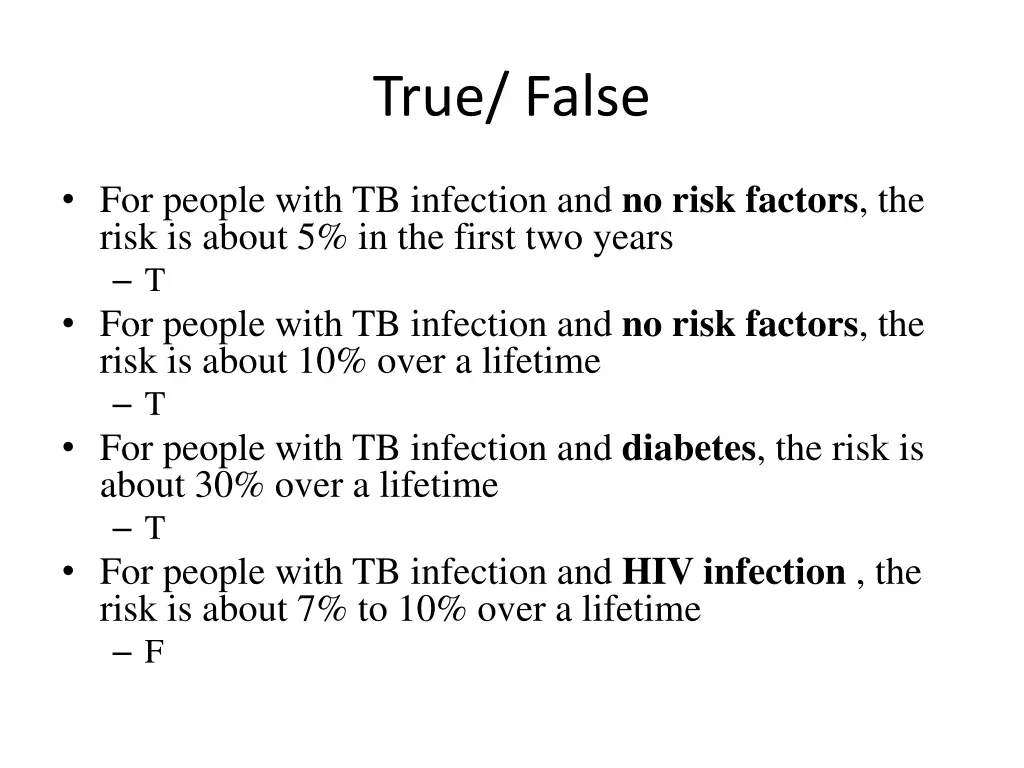 true false
