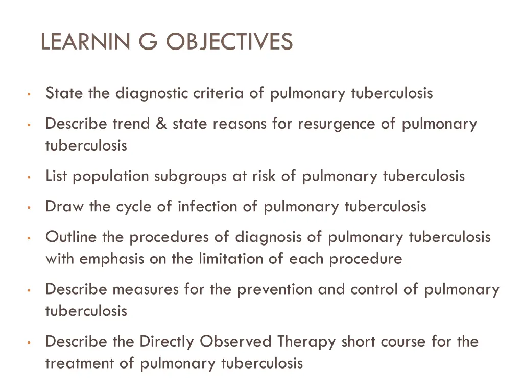learnin g objectives