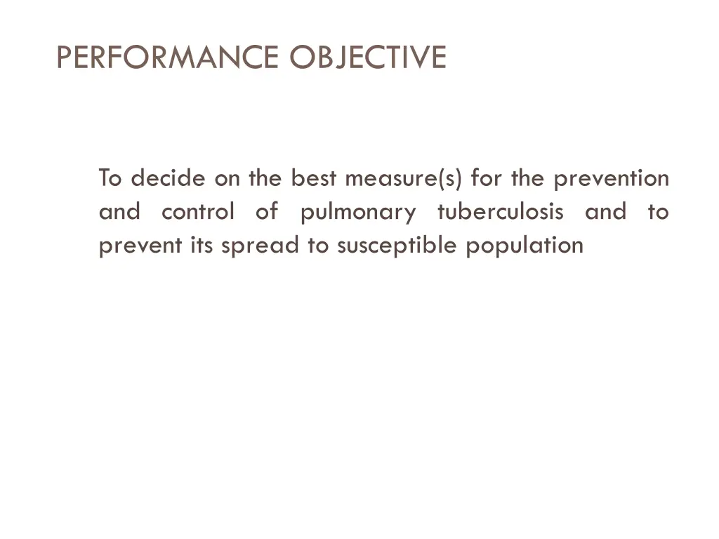 performance objective