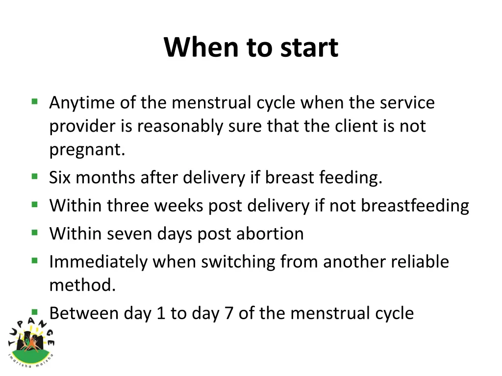 when to start