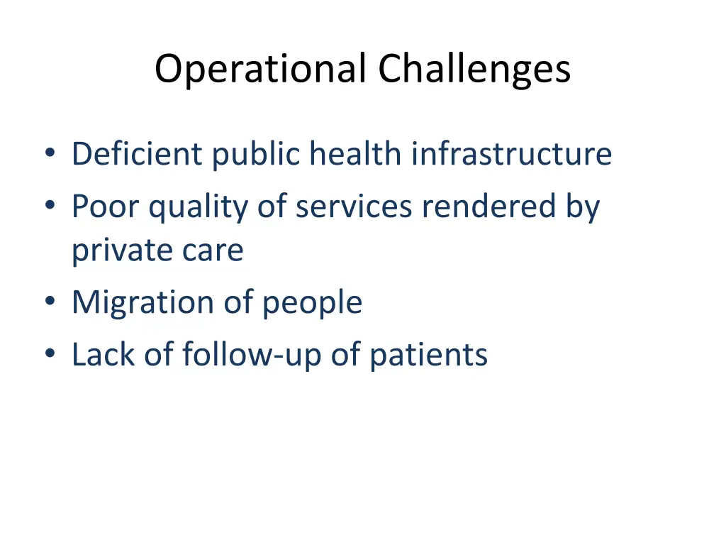 operational challenges