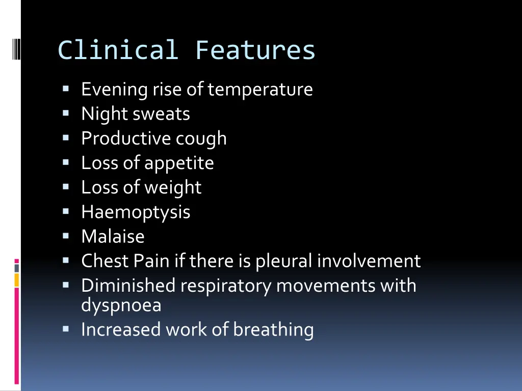 clinical features