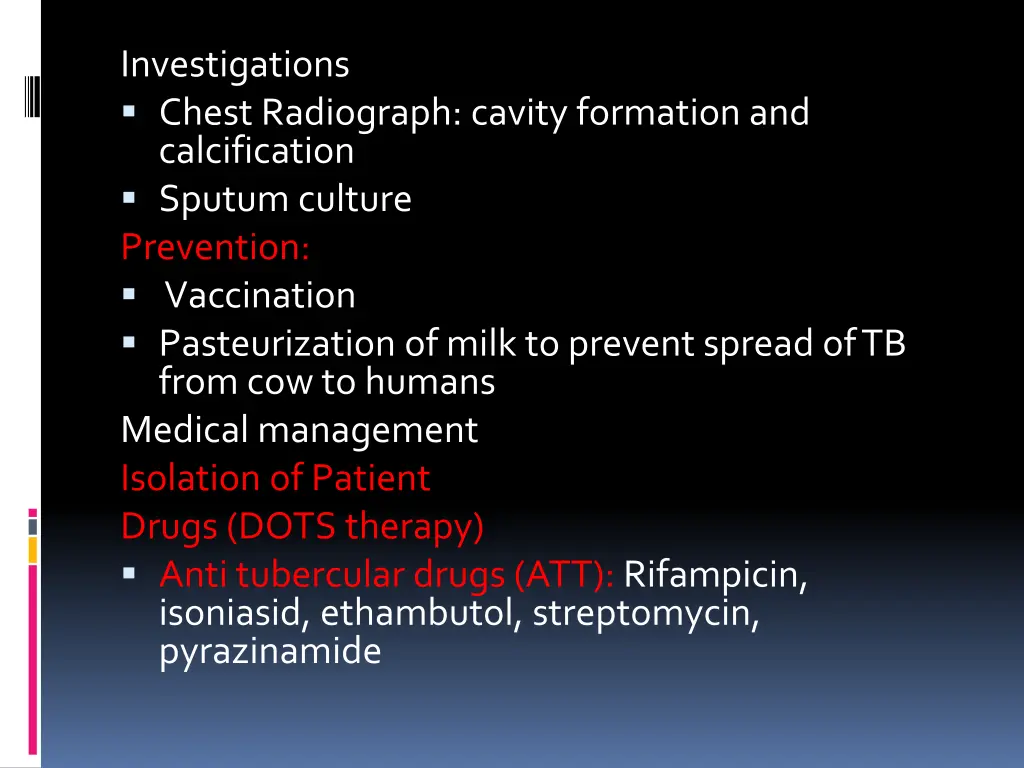 investigations chest radiograph cavity formation
