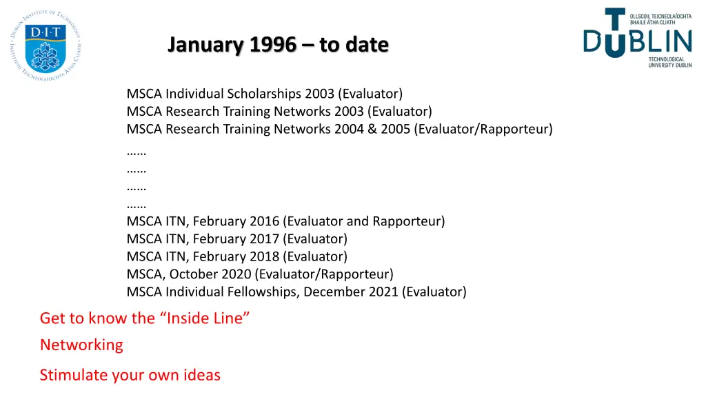 january 1996 to date