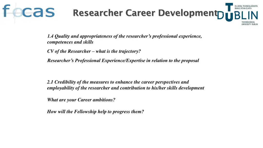 researcher career development