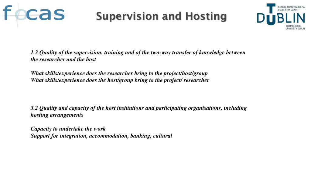 supervision and hosting