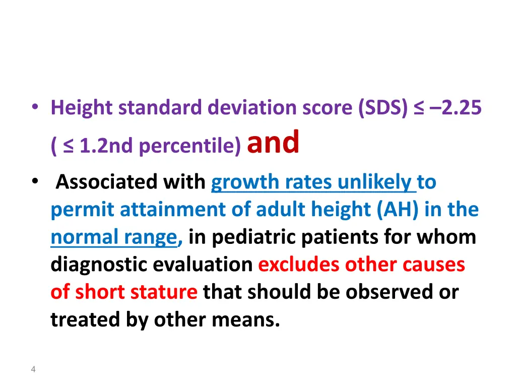 height standard deviation score