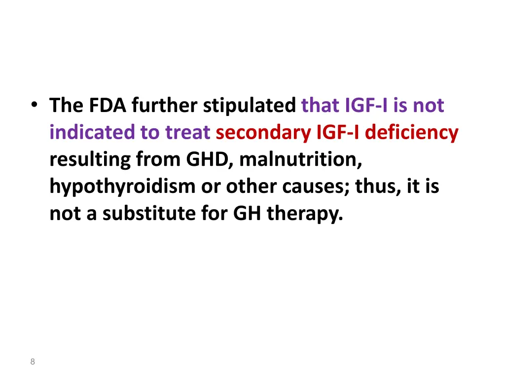 the fda further stipulated that