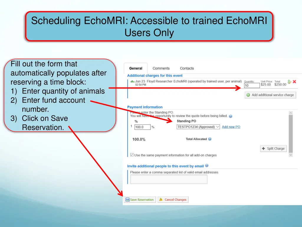 scheduling echomri accessible to trained echomri 2