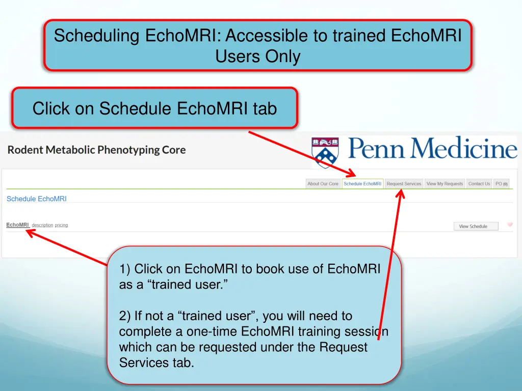 scheduling echomri accessible to trained echomri