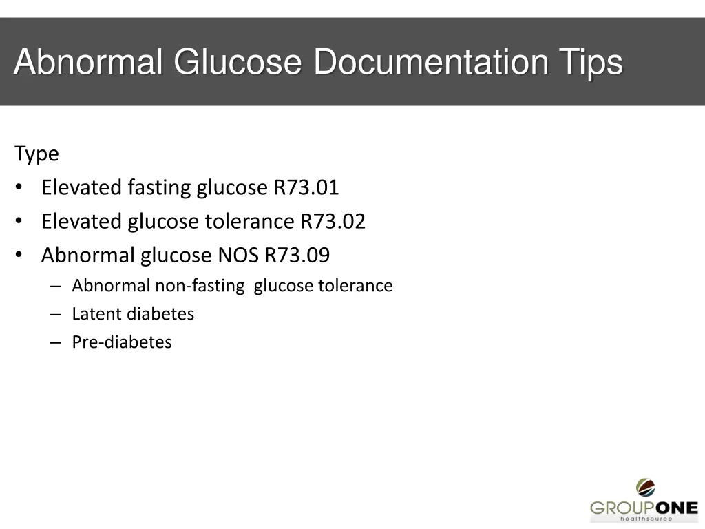 abnormal glucose documentation tips