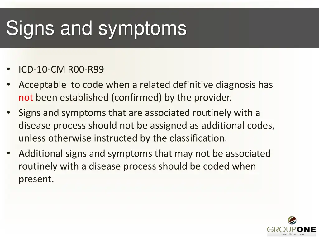signs and symptoms