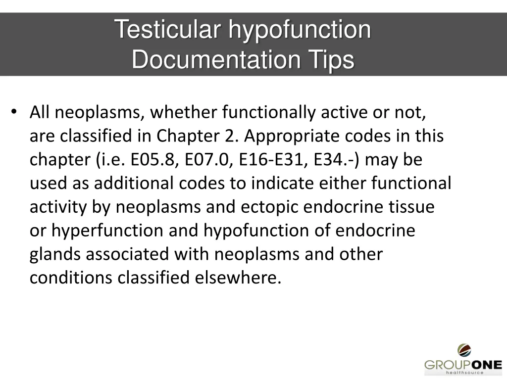 testicular hypofunction documentation tips