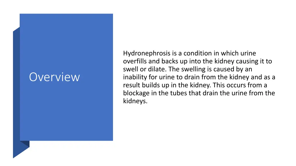 hydronephrosis is a condition in which urine