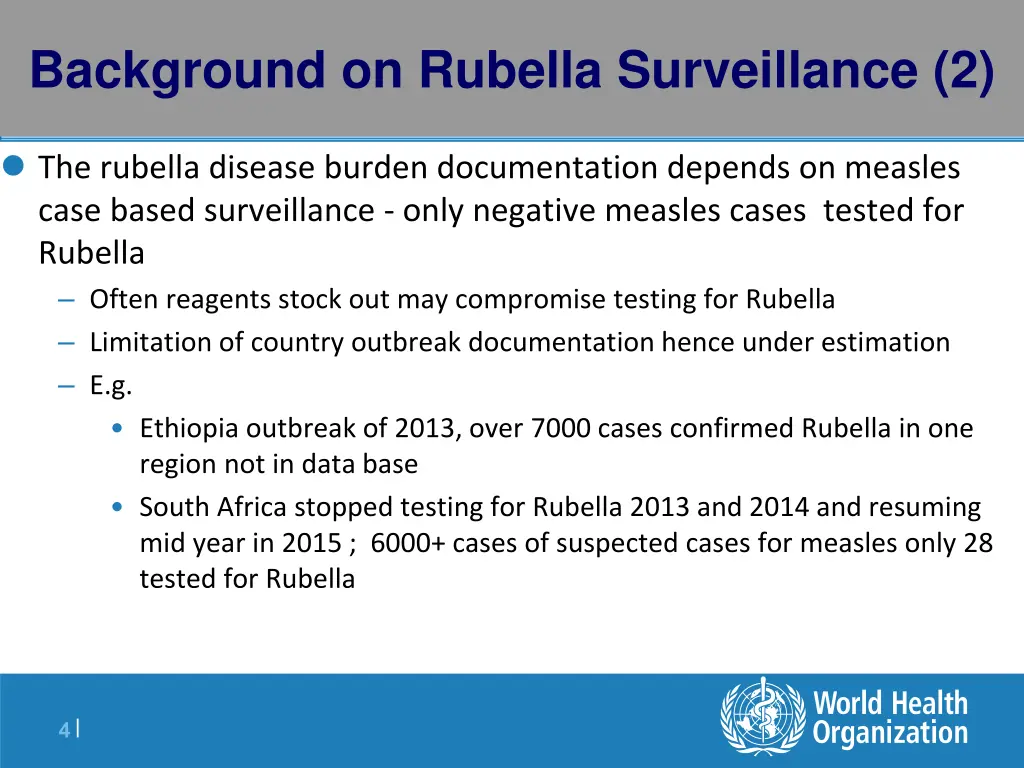 background on rubella surveillance background